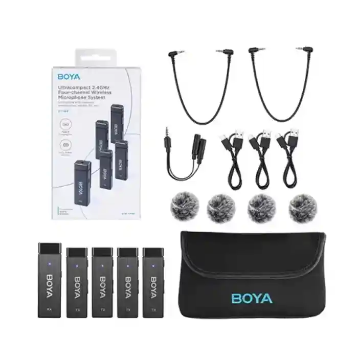 BOYA BY-W4 Ultracompact 2.4GHz Wireless Microphone camera & phone